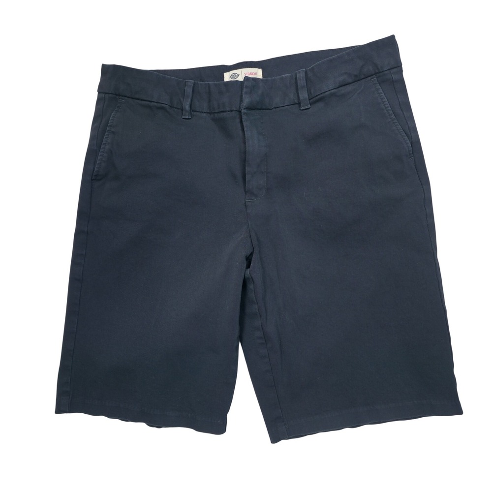 Dickies Womens Black Straight Leg Chino Shorts Size 12 FR401RBKX‎ Stretch Cotton